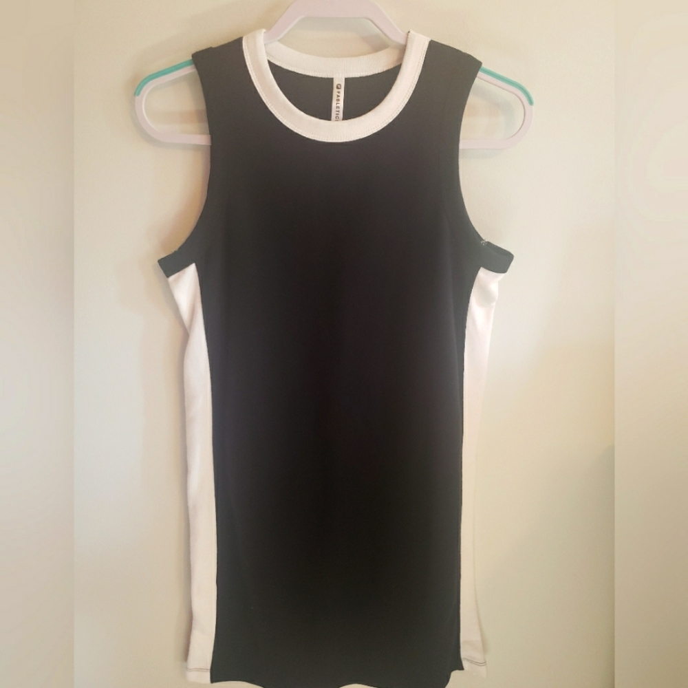 Fabletics Womens Black and White Sleeveless Athletic.